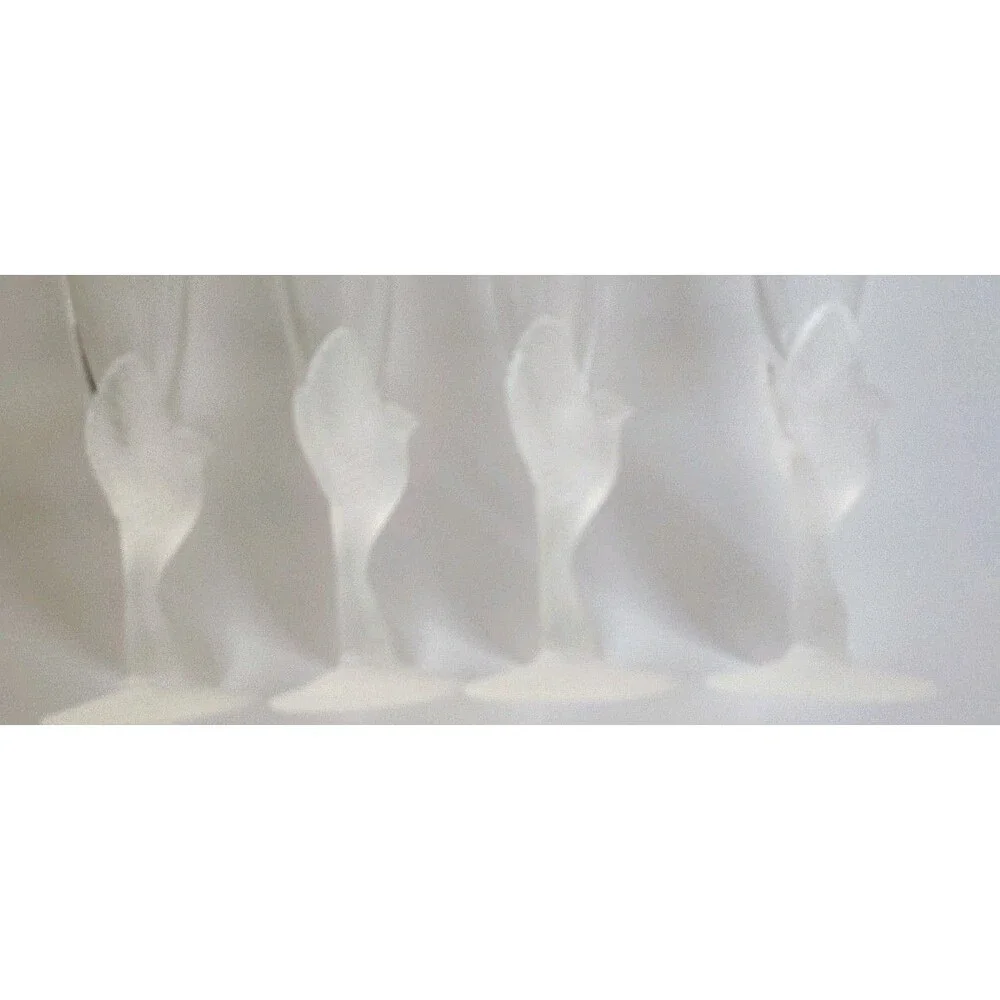 4 Sasaki Crystal Stemware  Wings Clear Flute Champagne Water Goblet w/Boxes